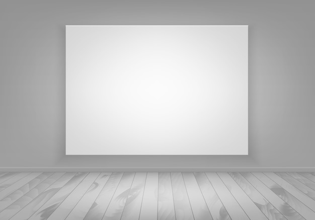 Blank poster picture frame on wall