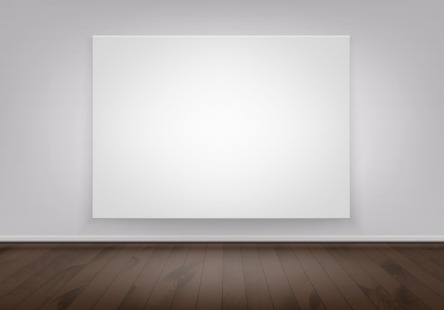 Vector blank poster picture frame on wall