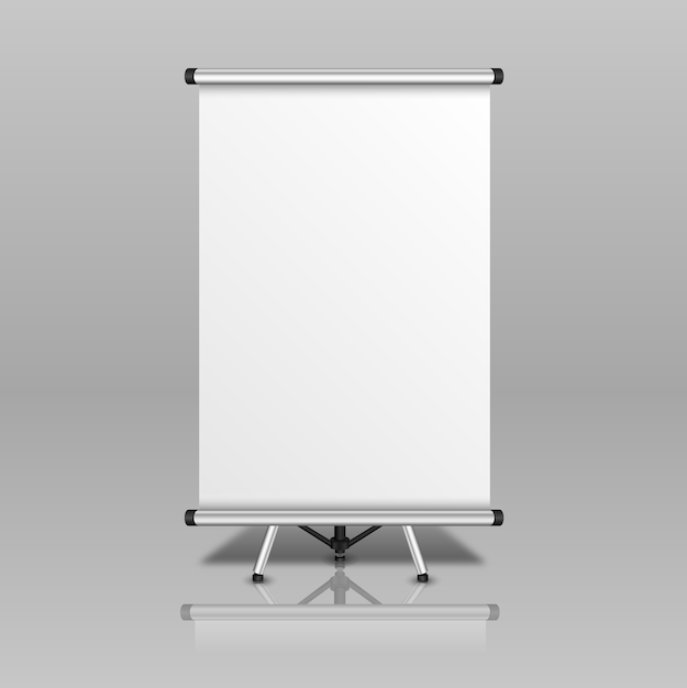 Blank presentation board isolated on grey background