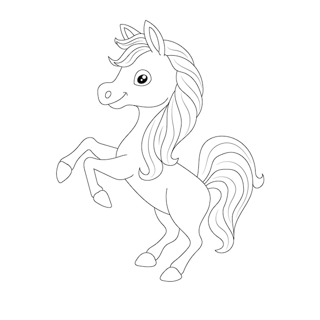 blank printable design for children Line art color unicorns vector illustration for coloring book