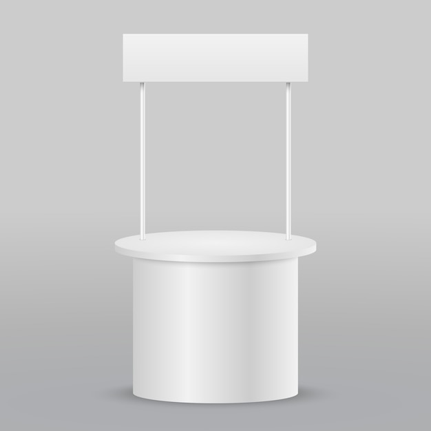 Blank promotion counter. retail trade stand isolated