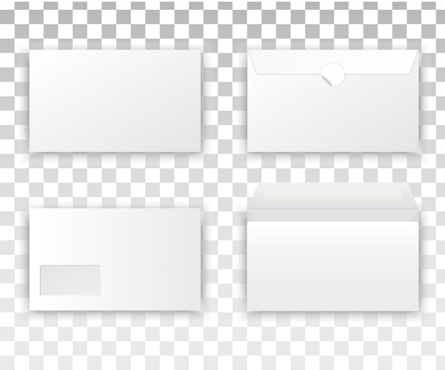 空白の現実的な封筒ホワイトセット