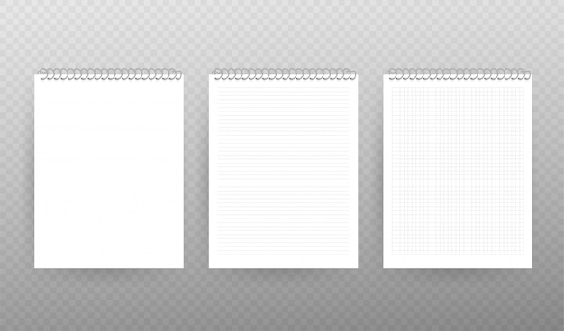 白で隔離される空白の現実的なスパイラルメモ帳ノート