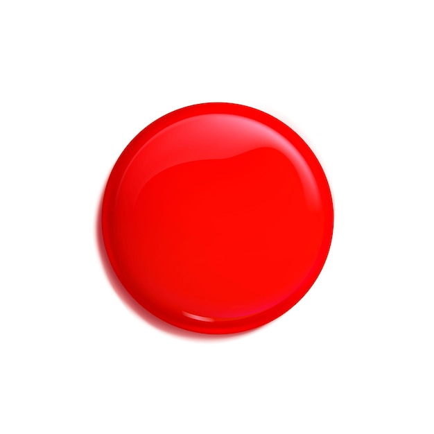 Blank red glossy badge or web button vector