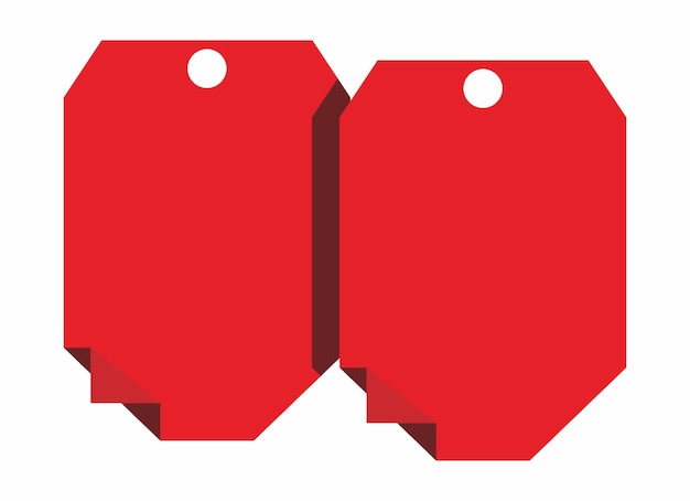 Blank Red Label Tag Vector For Discount Sale Design