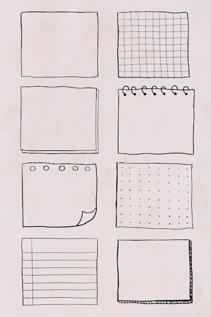 Vector blank reminder paper notes vector set