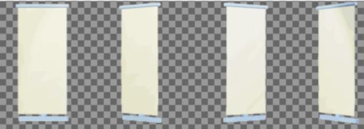 Vector blank roll up banners mockup