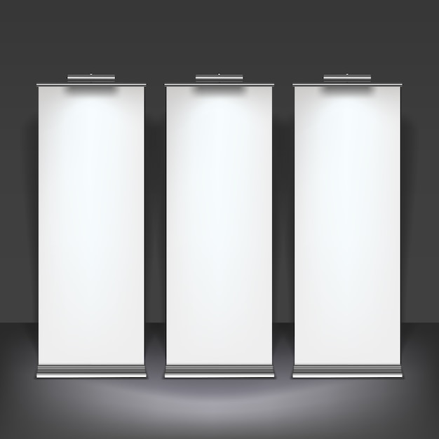 Vector blank roll up banners