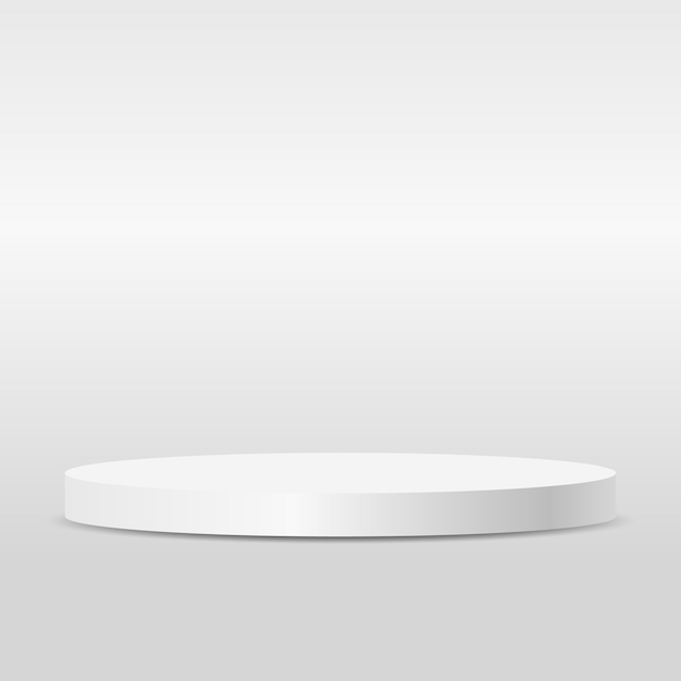 Blank round pedestal  white circular awarded winner podium for luxury product advertising display