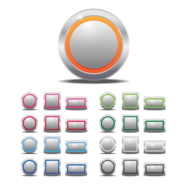 blank round shape colors icon collection