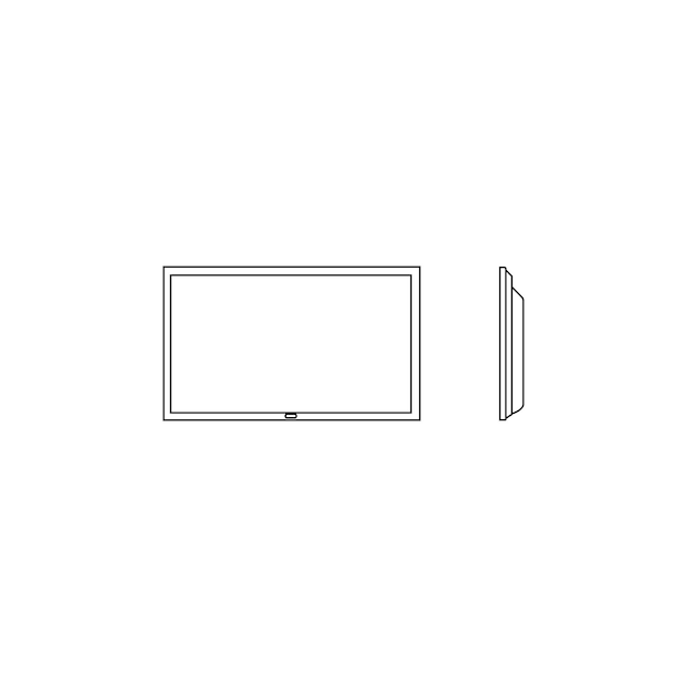 Blank screen geïsoleerd Zwart vector symbool logo voor mobiel concept en webdesign