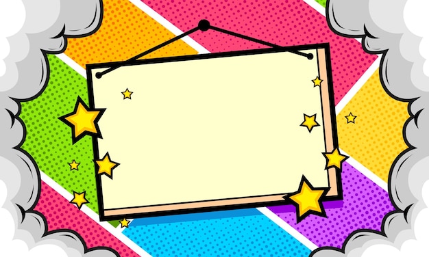 blank sign board comic background