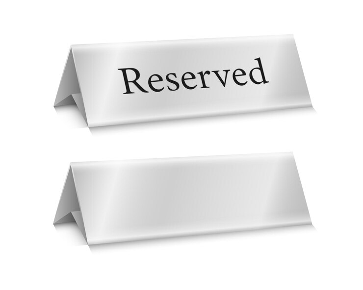 Vector blank and signed plate for reservation template