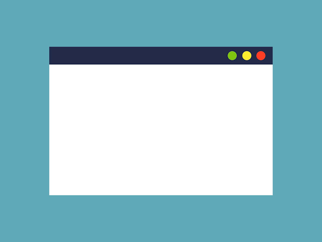 Blank simple browser window mockup for computer. Can be used for responsive web design, showcasing