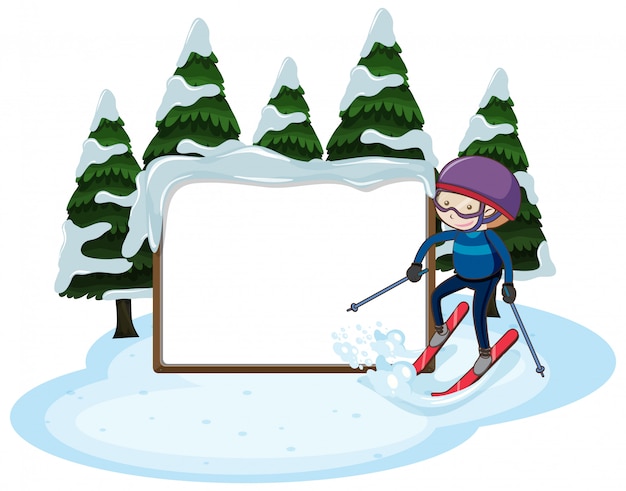 Vector a blank ski and snow template