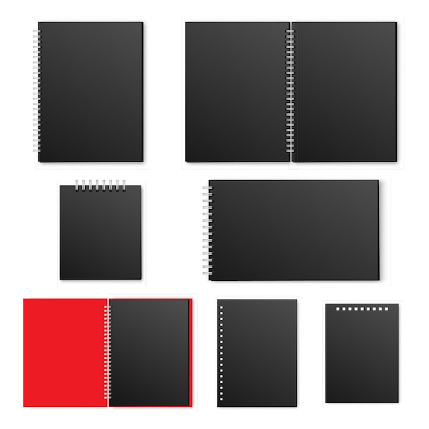 Vector blank spiral a4 notebook organizer and diary