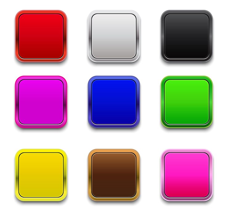 वेक्टर blank square icons colorful in white background