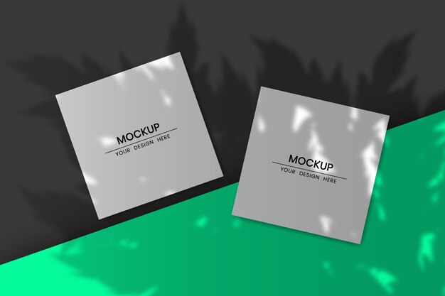 Vector blank square paper cards with shadow overlay effect