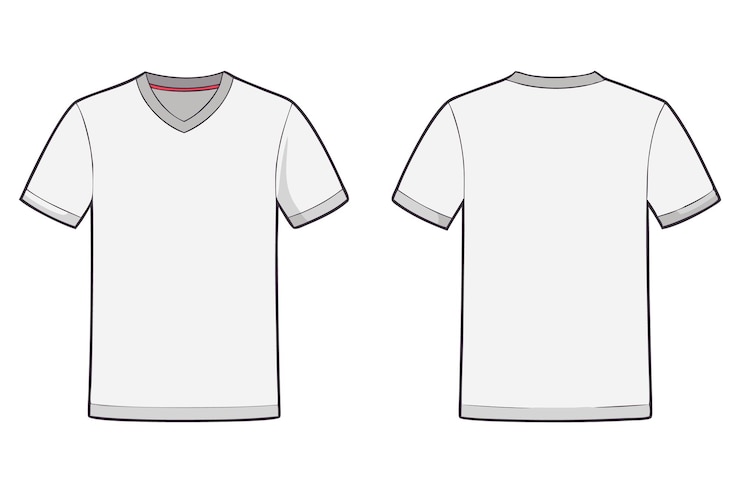 Vector blank t shirt mockups front and rear side view vector illustration