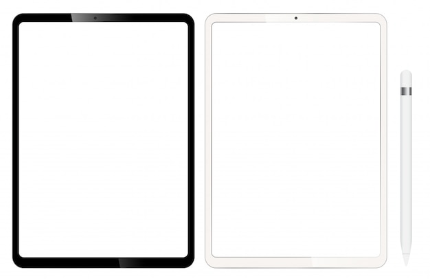 Vector blank tablets or ipad. comes with a pen for design.