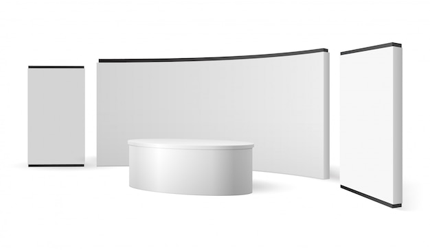 Vector blank trade show booth promotional display