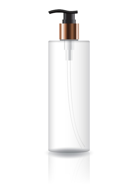 Vector blank transparent cosmetic cylinder bottle