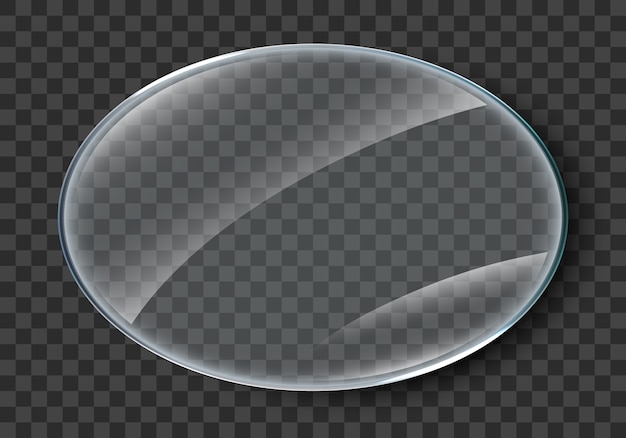 Blank transparent elliptic glass plate