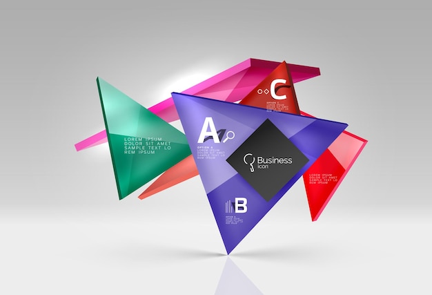 Пустой треугольный макет бизнес-шаблон инфографический фон Векторный фон для вариантов номера схемы макета рабочего процесса или веб-дизайна
