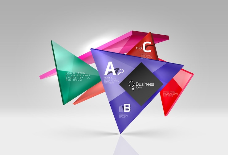Vector blank triangle layout business template infographic background vector background for workflow layout diagram number options or web design