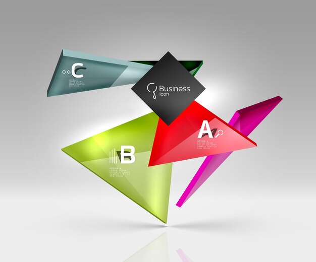 Blank triangle layout business template infographic background Vector background for workflow layout diagram number options or web design