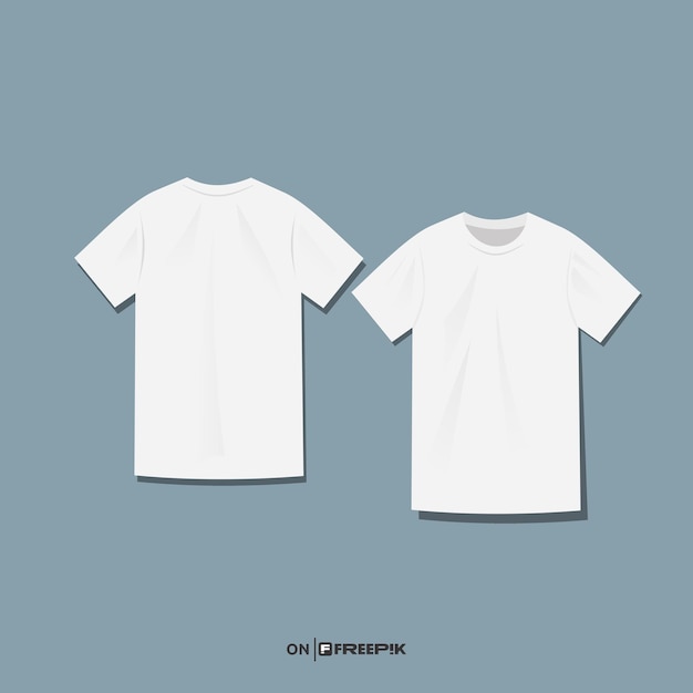 blank tshirt mockup two white shirts with the word t shirts on the front