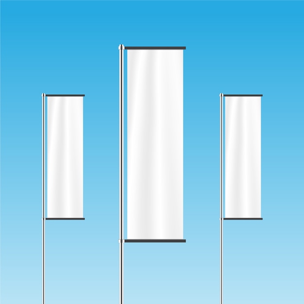 Vector blank vertical advertising flags or banners