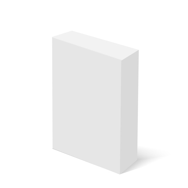 blank vertical cardboard box package. .
