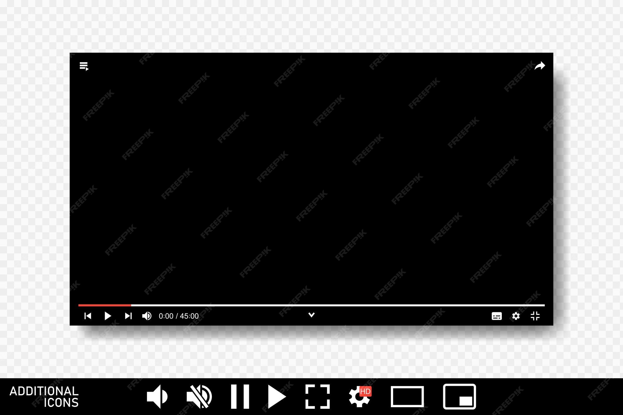 Premium Vector Blank video screen Video player interface You are