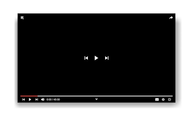 Blank video screen video player interface you are using a desktop desktop web player a modern social media interface design template for web and mobile applications vector illustration