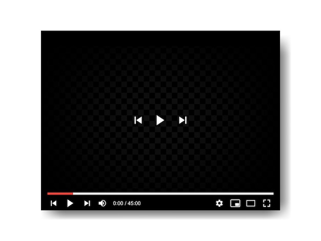 Vector blank video screen video player interface you are using a desktop desktop web player a modern social media interface design template for web and mobile applications vector illustration