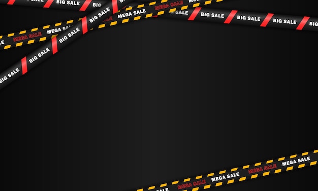 블랙 프라이데이 배너에 대한 판매 리본 프레임과 함께  ⁇  빈 벽지 빨간색과 노란색 할인 테이프