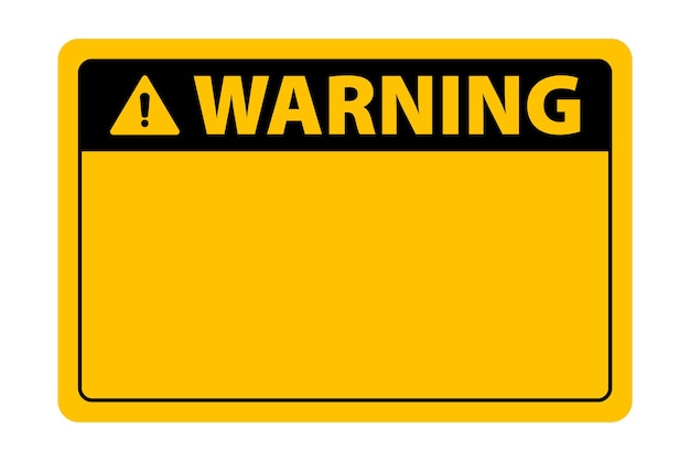 Blank warning sign vector illustration