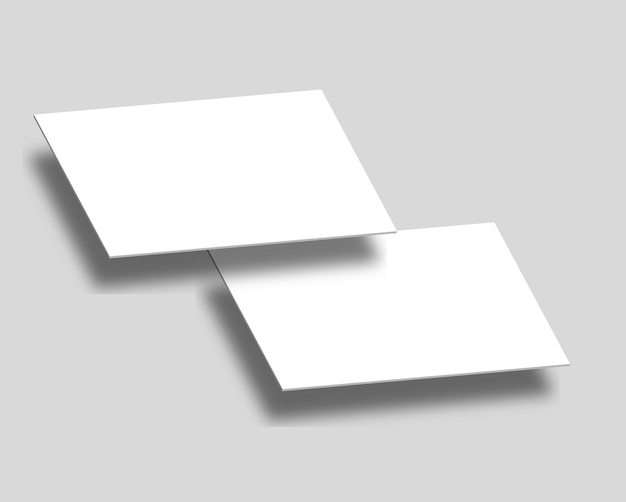 Blank white 3d visiting card template 3d render illustration for mock up and design presentation