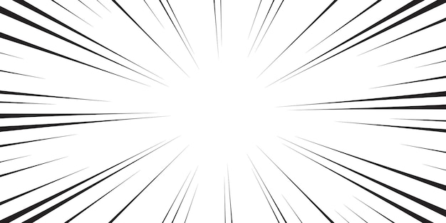 Blank white background comic style zoom line movement