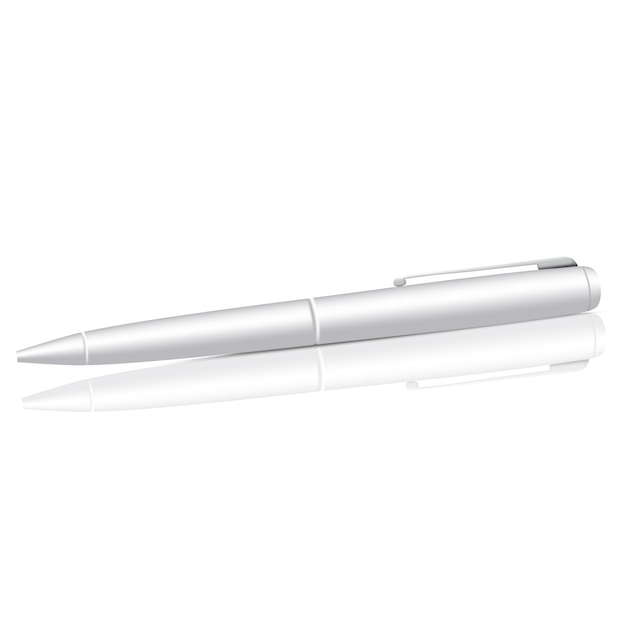 Blank white ball pen