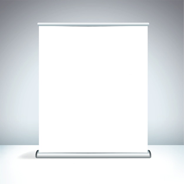 Blank white big roll-up display