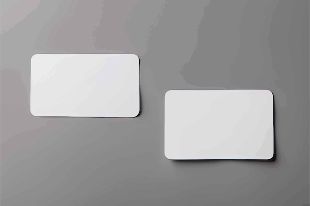Вектор Пустой белый макет визитки на сером фоне плоский макет белой визитки на gre
