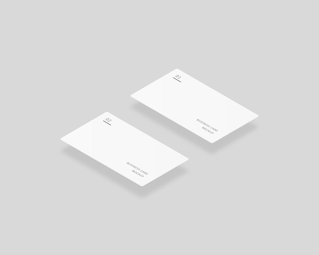 Vector blank white business cards mockup of two horizontal business cards mockup vector isolated template design realistic vector illustration