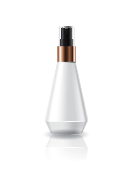 Blank white cosmetic cone shape bottle