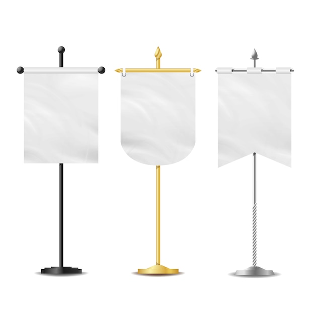 Vector blank white flags pocket table