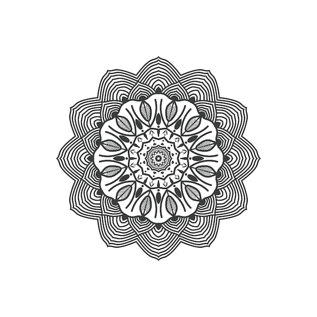 Vector blank and white mandala design floral background design