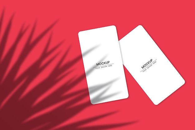 Vector blank white paper cards mockup with shadow overlay effect