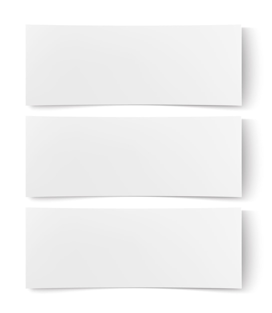 Blank white paper Empty poster placard web banner mockup