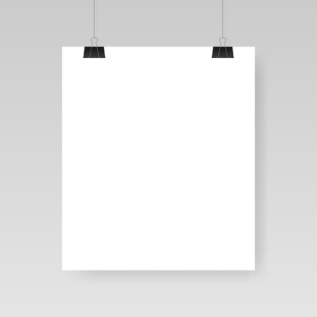 Blank white paper sheet template.